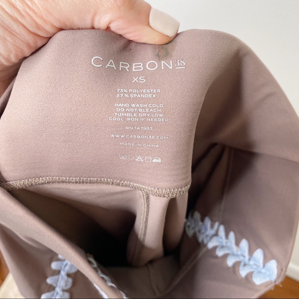 Carbon38 La Plage Crochet Stitching Leggings Tan Size XS - Picture 11 of 12